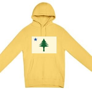 Flag Of Maine 1901 Maine State Flag Pine Tree State Premium Pullover Hoodie