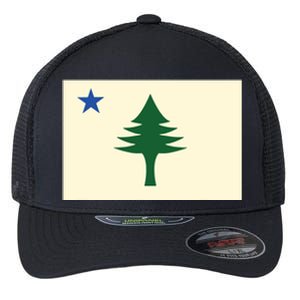 Flag Of Maine 1901 Maine State Flag Pine Tree State Flexfit Unipanel Trucker Cap