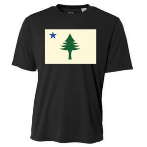 Flag Of Maine 1901 Maine State Flag Pine Tree State Cooling Performance Crew T-Shirt