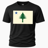 Flag Of Maine 1901 Maine State Flag Pine Tree State Cooling Performance Crew T-Shirt