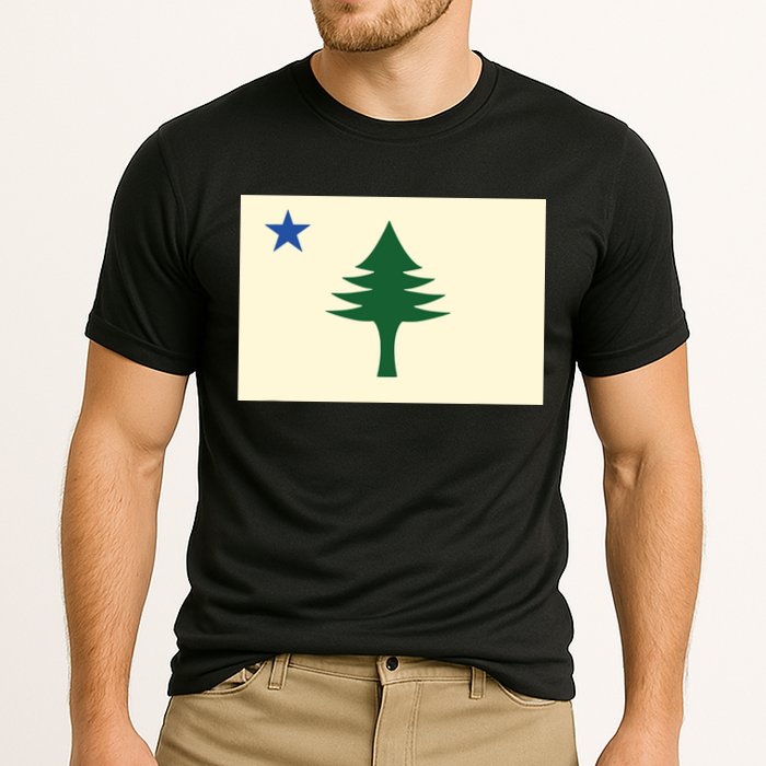 Flag Of Maine 1901 Maine State Flag Pine Tree State Cooling Performance Crew T-Shirt