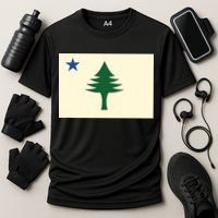 Flag Of Maine 1901 Maine State Flag Pine Tree State Cooling Performance Crew T-Shirt