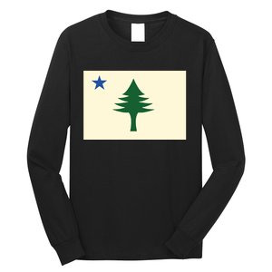 Flag Of Maine 1901 Maine State Flag Pine Tree State Long Sleeve Shirt