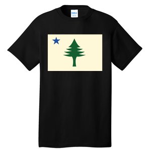 Flag Of Maine 1901 Maine State Flag Pine Tree State Tall T-Shirt