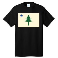 Flag Of Maine 1901 Maine State Flag Pine Tree State Tall T-Shirt