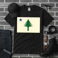 Flag Of Maine 1901 Maine State Flag Pine Tree State Tall T-Shirt