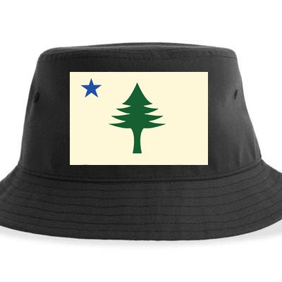 Flag Of Maine 1901 Maine State Flag Pine Tree State Sustainable Bucket Hat