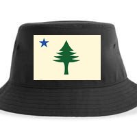 Flag Of Maine 1901 Maine State Flag Pine Tree State Sustainable Bucket Hat