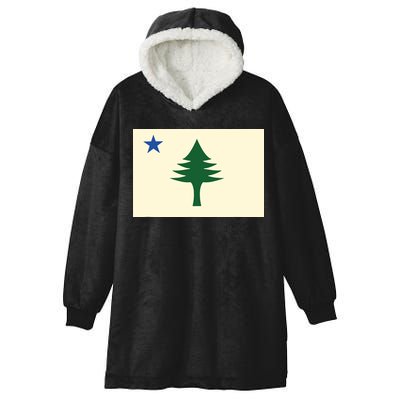 Flag Of Maine 1901 Maine State Flag Pine Tree State Hooded Wearable Blanket