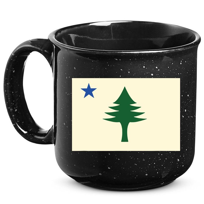 Flag Of Maine 1901 Maine State Flag Pine Tree State 15oz Campfire Ceramic Mug