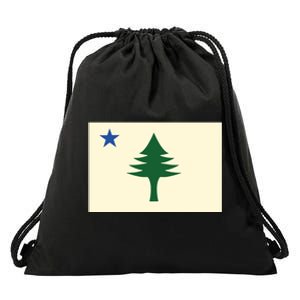 Flag Of Maine 1901 Maine State Flag Pine Tree State Drawstring Bag