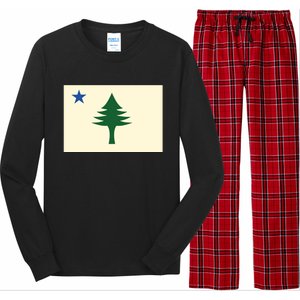 Flag Of Maine 1901 Maine State Flag Pine Tree State Long Sleeve Pajama Set