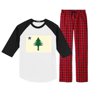 Flag Of Maine 1901 Maine State Flag Pine Tree State Raglan Sleeve Pajama Set