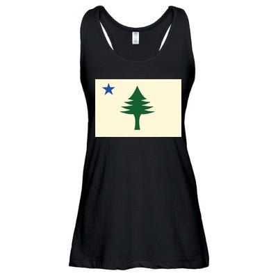 Flag Of Maine 1901 Maine State Flag Pine Tree State Ladies Essential Flowy Tank