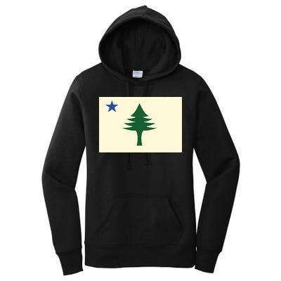 Flag Of Maine 1901 Maine State Flag Pine Tree State Women's Pullover Hoodie