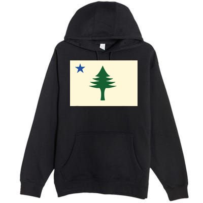 Flag Of Maine 1901 Maine State Flag Pine Tree State Premium Pullover Hoodie
