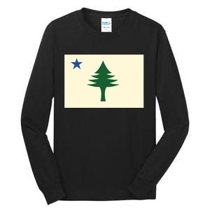 Flag Of Maine 1901 Maine State Flag Pine Tree State Tall Long Sleeve T-Shirt