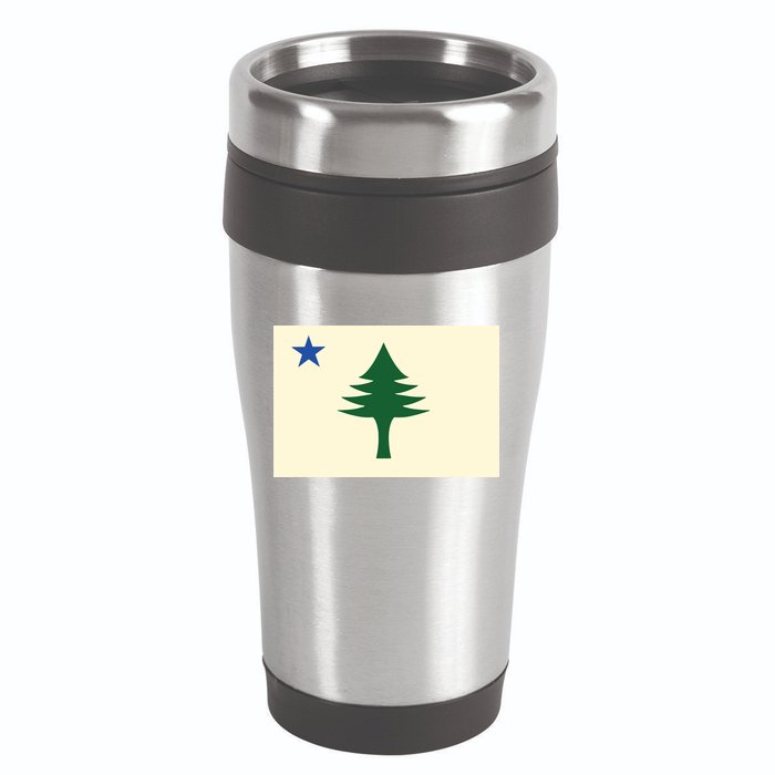 Flag Of Maine 1901 Maine State Flag Pine Tree State 16oz Travel Tumbler