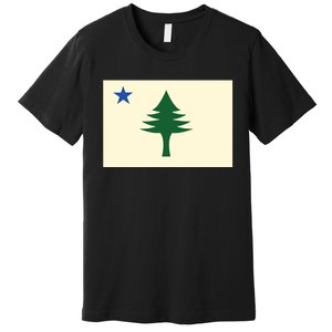 Flag Of Maine 1901 Maine State Flag Pine Tree State Premium T-Shirt