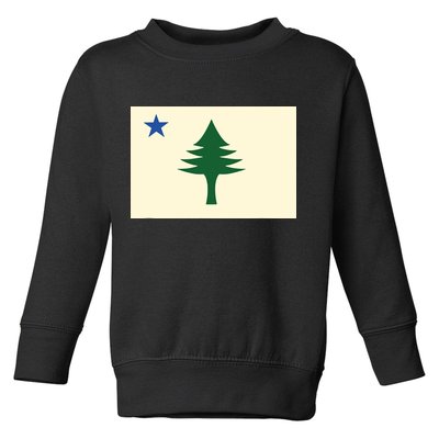 Flag Of Maine 1901 Maine State Flag Pine Tree State Toddler Sweatshirt