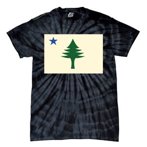 Flag Of Maine 1901 Maine State Flag Pine Tree State Tie-Dye T-Shirt