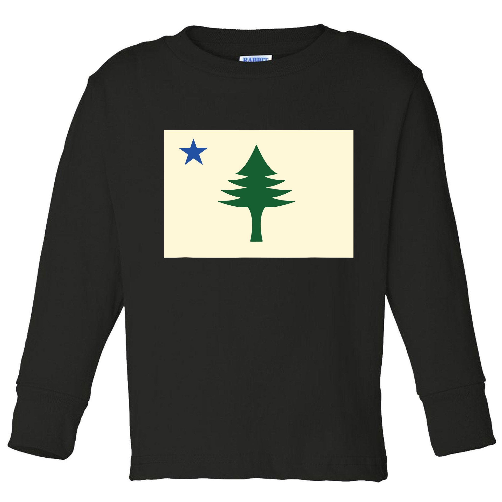 Flag Of Maine 1901 Maine State Flag Pine Tree State Toddler Long Sleeve Shirt