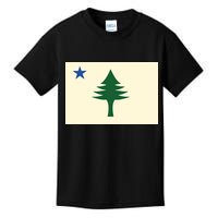 Flag Of Maine 1901 Maine State Flag Pine Tree State Kids T-Shirt