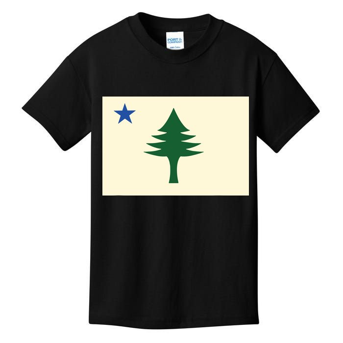 Flag Of Maine 1901 Maine State Flag Pine Tree State Kids T-Shirt