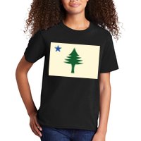 Flag Of Maine 1901 Maine State Flag Pine Tree State Kids T-Shirt