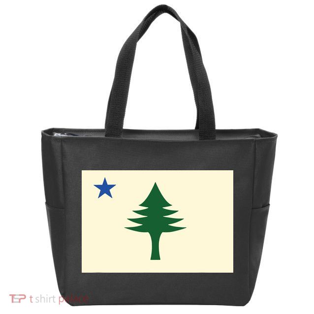 Flag Of Maine 1901 Maine State Flag Pine Tree State Zip Tote Bag