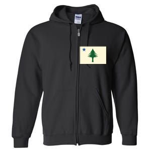 Flag Of Maine 1901 Maine State Flag Pine Tree State Full Zip Hoodie