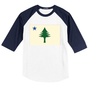 Flag Of Maine 1901 Maine State Flag Pine Tree State Baseball Sleeve Shirt