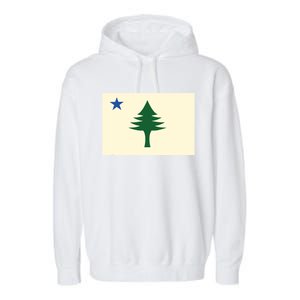 Flag Of Maine 1901 Maine State Flag Pine Tree State Garment-Dyed Fleece Hoodie