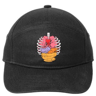 Funny Organs Made Out Of Cats 7-Panel Snapback Hat