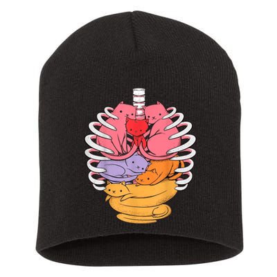 Funny Organs Made Out Of Cats Short Acrylic Beanie