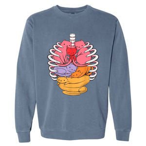 Funny Organs Made Out Of Cats Garment-Dyed Sweatshirt