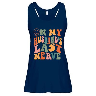 Funny On My Husband's Last Nerve Groovy On Back Ladies Essential Flowy Tank