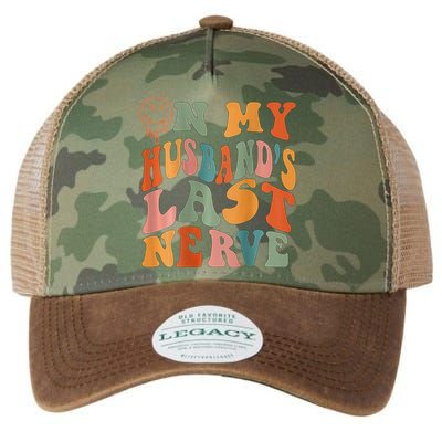 Funny On My Husband's Last Nerve Groovy On Back Legacy Tie Dye Trucker Hat