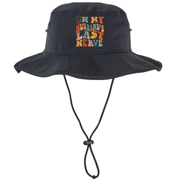 Funny On My Husband's Last Nerve Groovy On Back Bucket Hat