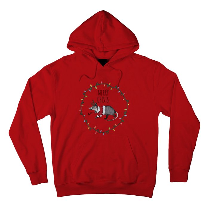 Festive Opossum Merry Crisis Merry Christmas Hoodie