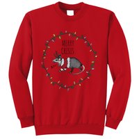 Festive Opossum Merry Crisis Merry Christmas Sweatshirt