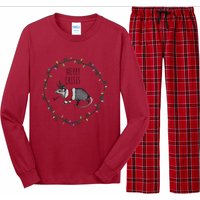 Festive Opossum Merry Crisis Merry Christmas Long Sleeve Pajama Set