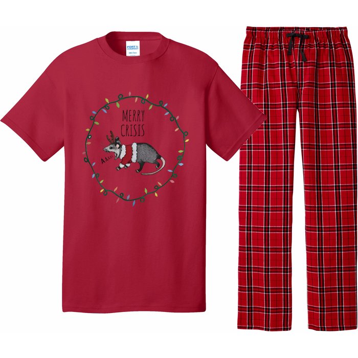 Festive Opossum Merry Crisis Merry Christmas Pajama Set