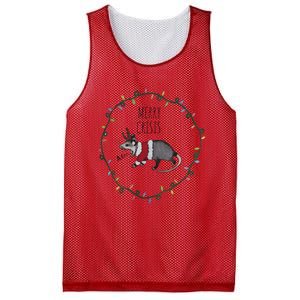 Festive Opossum Merry Crisis Merry Christmas Mesh Reversible Basketball Jersey Tank