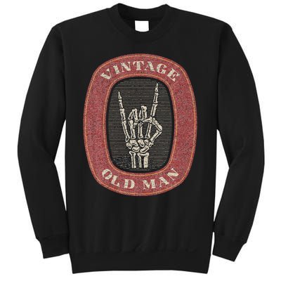 Funny Old Man Guy Vintage Graphic Skeleton Hand Sweatshirt