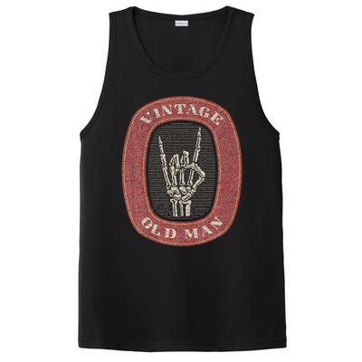 Funny Old Man Guy Vintage Graphic Skeleton Hand PosiCharge Competitor Tank