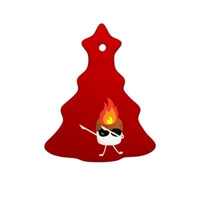 Flame On Marshmallow Ceramic Tree Ornament