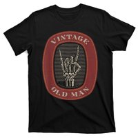 Funny Old Man Vintage Skeleton Hand Graphic T-Shirt