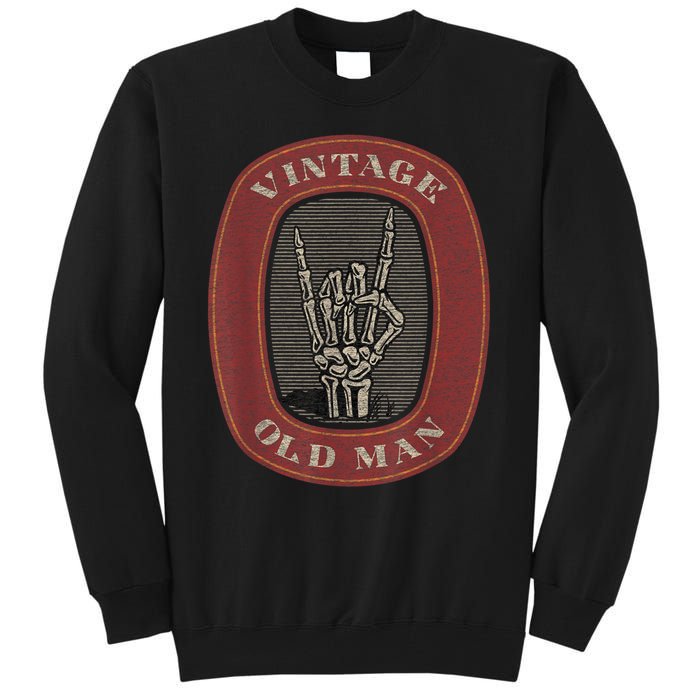 Funny Old Man Vintage Skeleton Hand Graphic Tall Sweatshirt