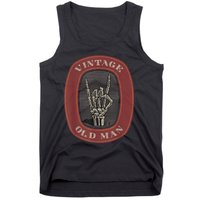 Funny Old Man Vintage Skeleton Hand Graphic Tank Top